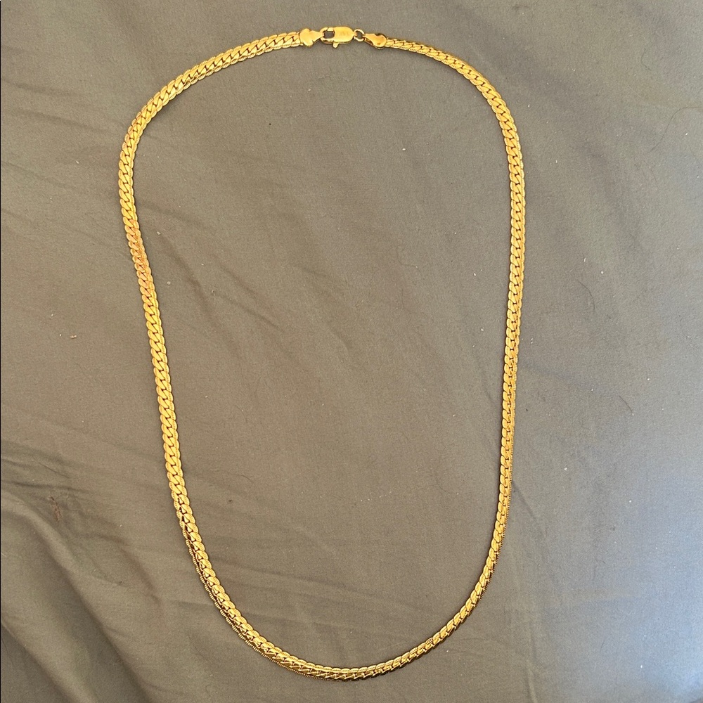 Elegant 18k Gold Plated S925 Sterling Silver Chain Necklace